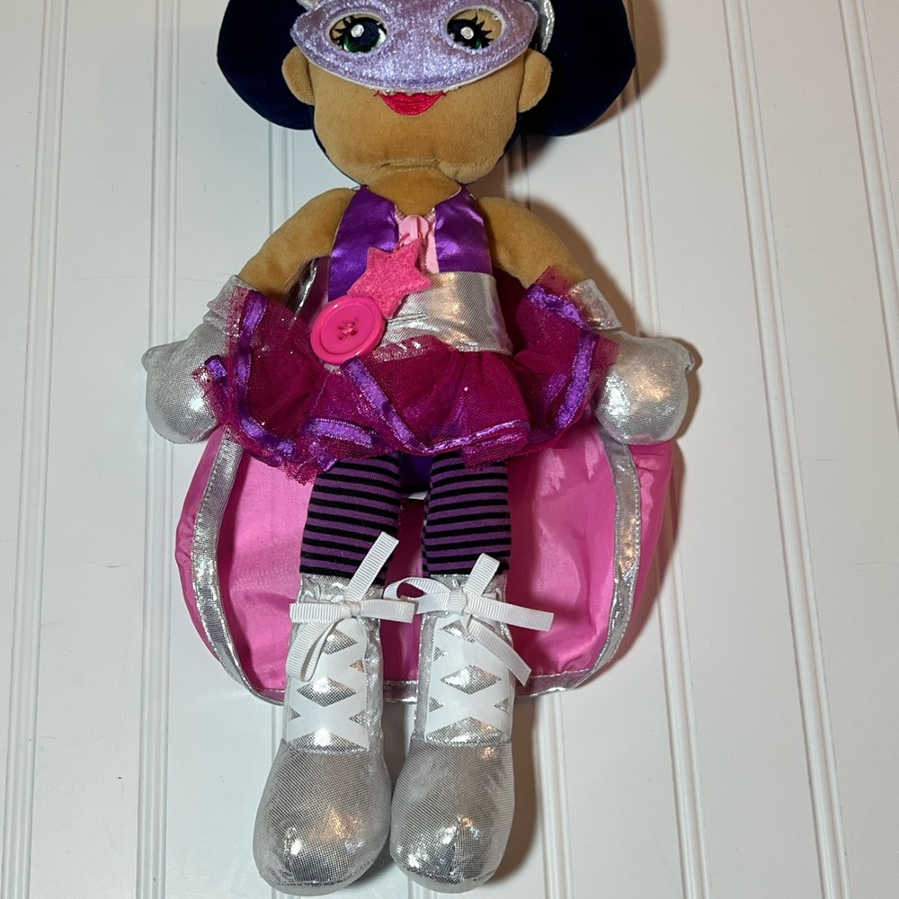 Superhero Plush Dress Me Doll with Silver and Pink Outfit Madame Alexander